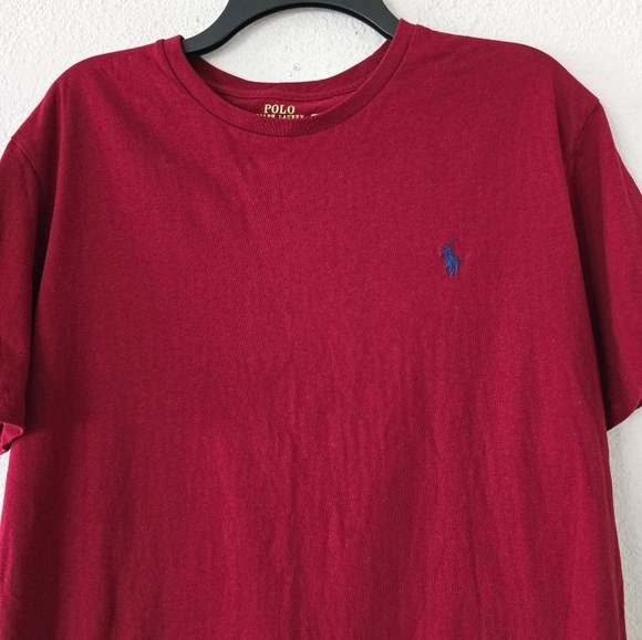 Ralph Lauren T Shirt Men’s Sz L  Red Slim Fit Logo Crew Neck Normcore Casual - Picture 6 of 9